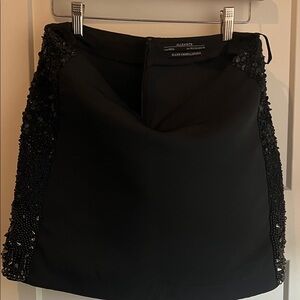 All Saints Midnight Black Embellished Mini Skirt